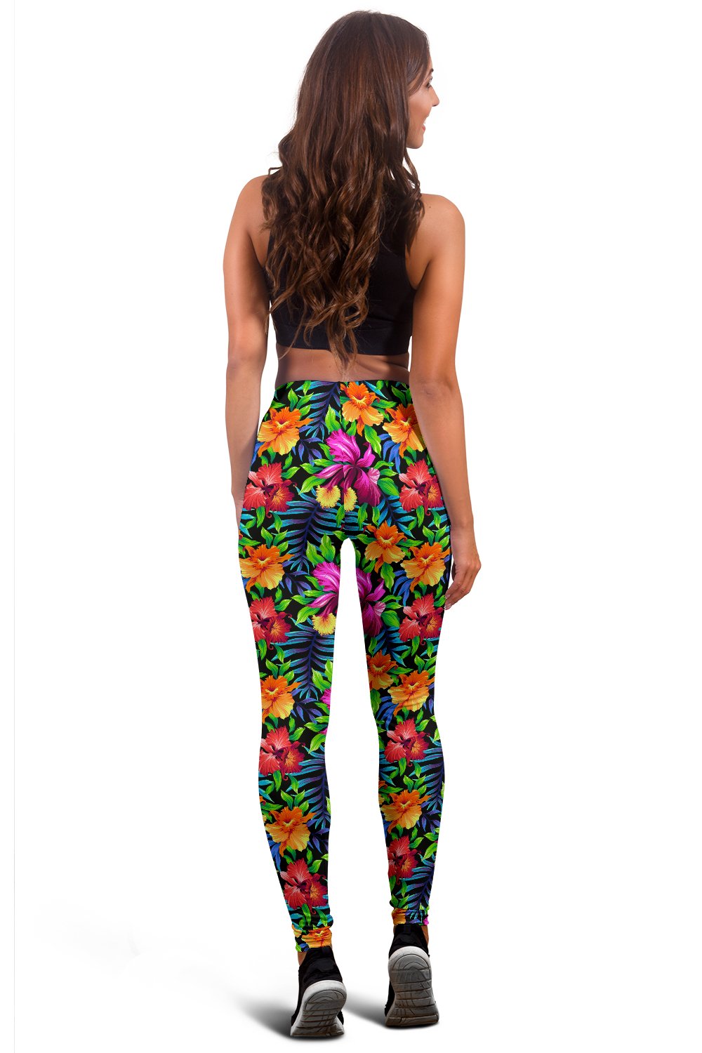 Tropical Flower Colorful Print Women Leggings