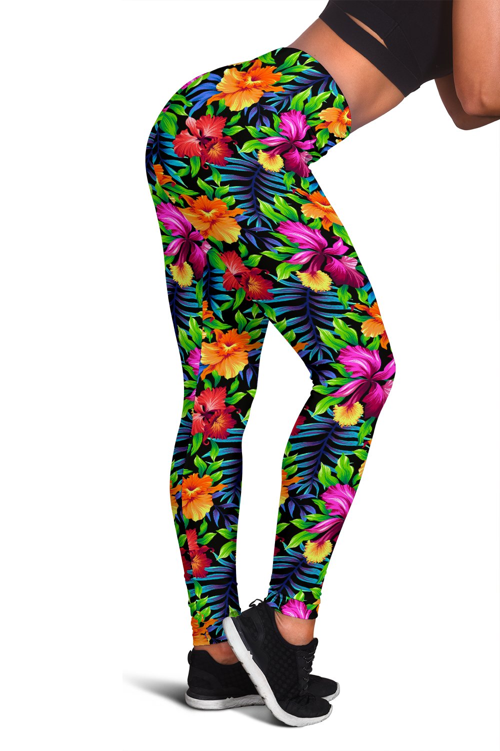Tropical Flower Colorful Print Women Leggings