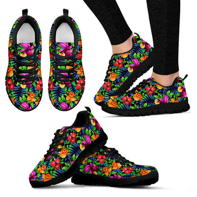 Tropical Flower Colorful Print Women Sneakers Shoes