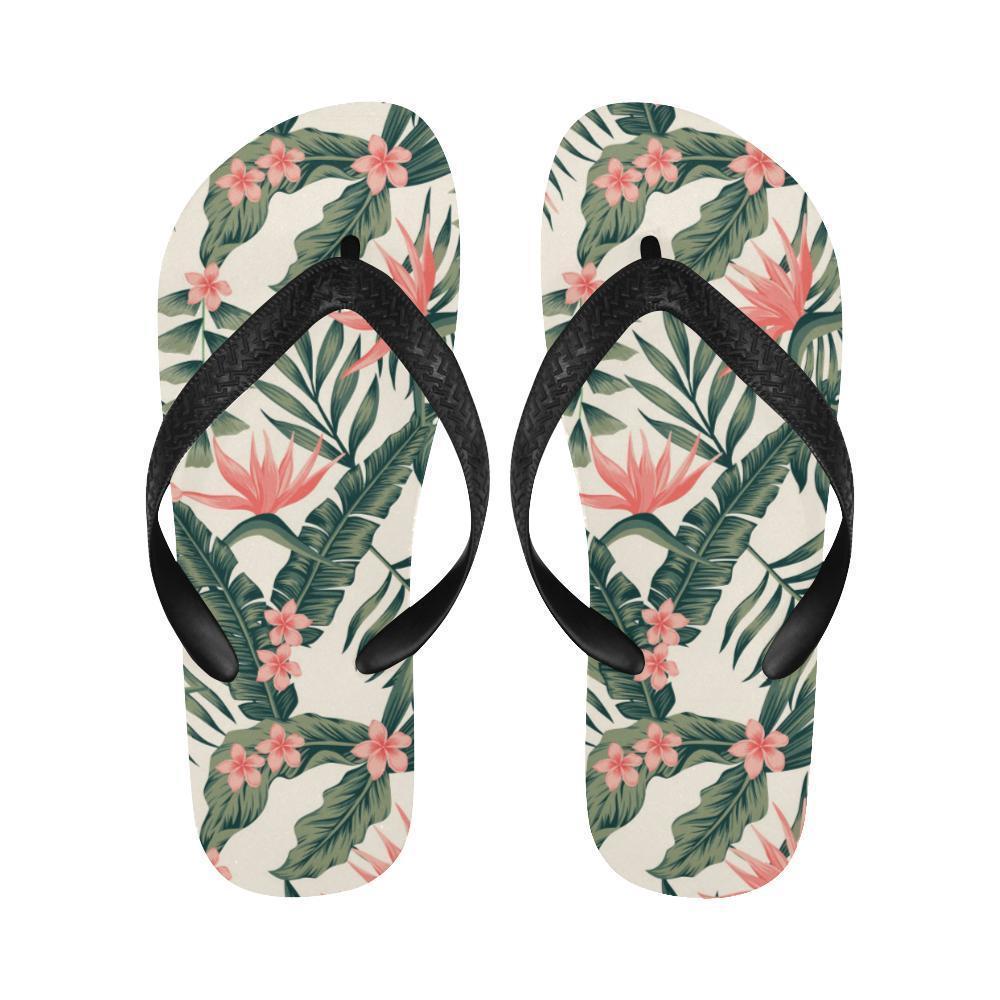 Tropical Flower Palm Leaves Flip Flops-JTAMIGO.COM
