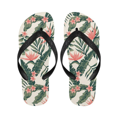 Tropical Flower Palm Leaves Flip Flops-JTAMIGO.COM