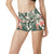 Tropical Flower Palm Leaves High Waisted Spandex Shorts-JTAMIGO.COM