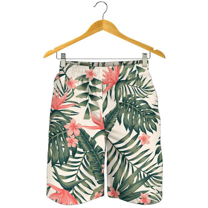 Tropical Flower Palm Leaves Mens Shorts-JTAMIGO.COM