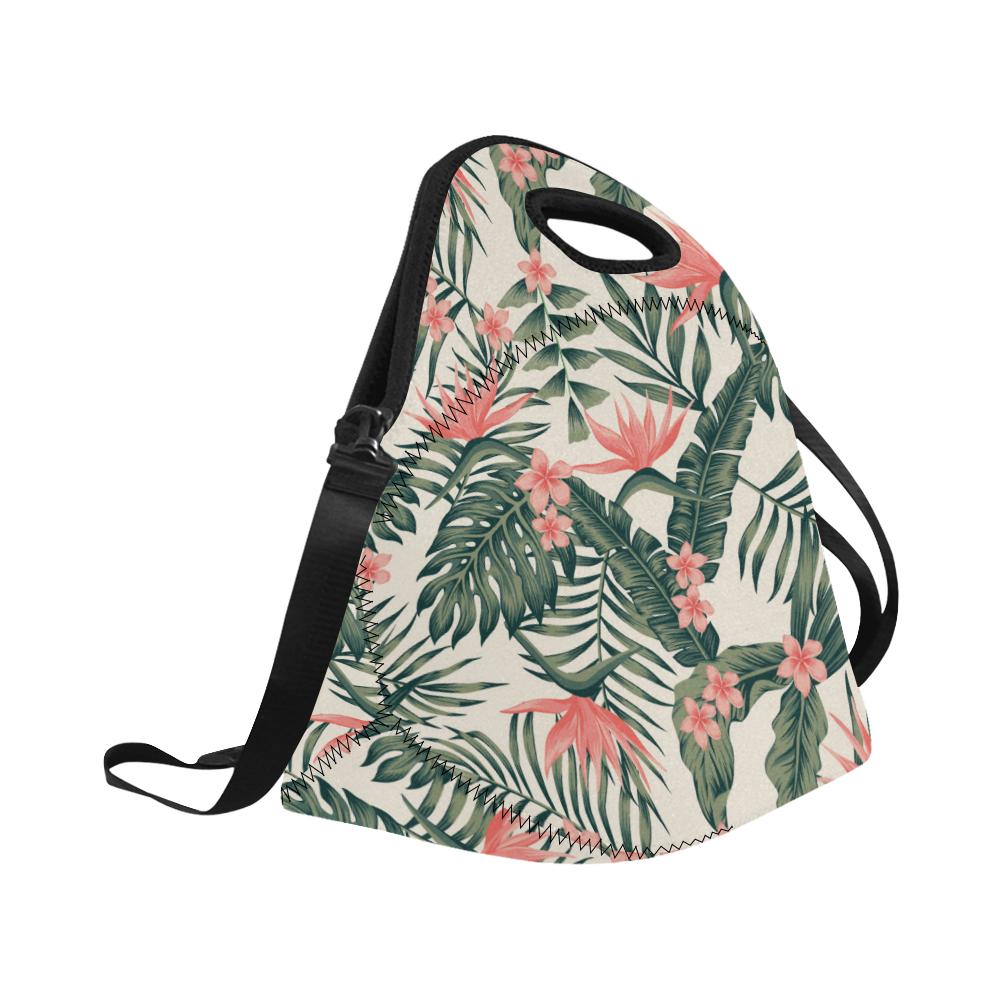 Tropical Flower Palm Leaves Neoprene Lunch Bag (Model 1669)(Large)-JTAMIGO.COM