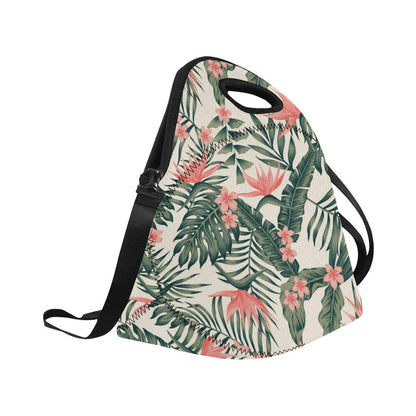 Tropical Flower Palm Leaves Neoprene Lunch Bag (Model 1669)(Large)-JTAMIGO.COM