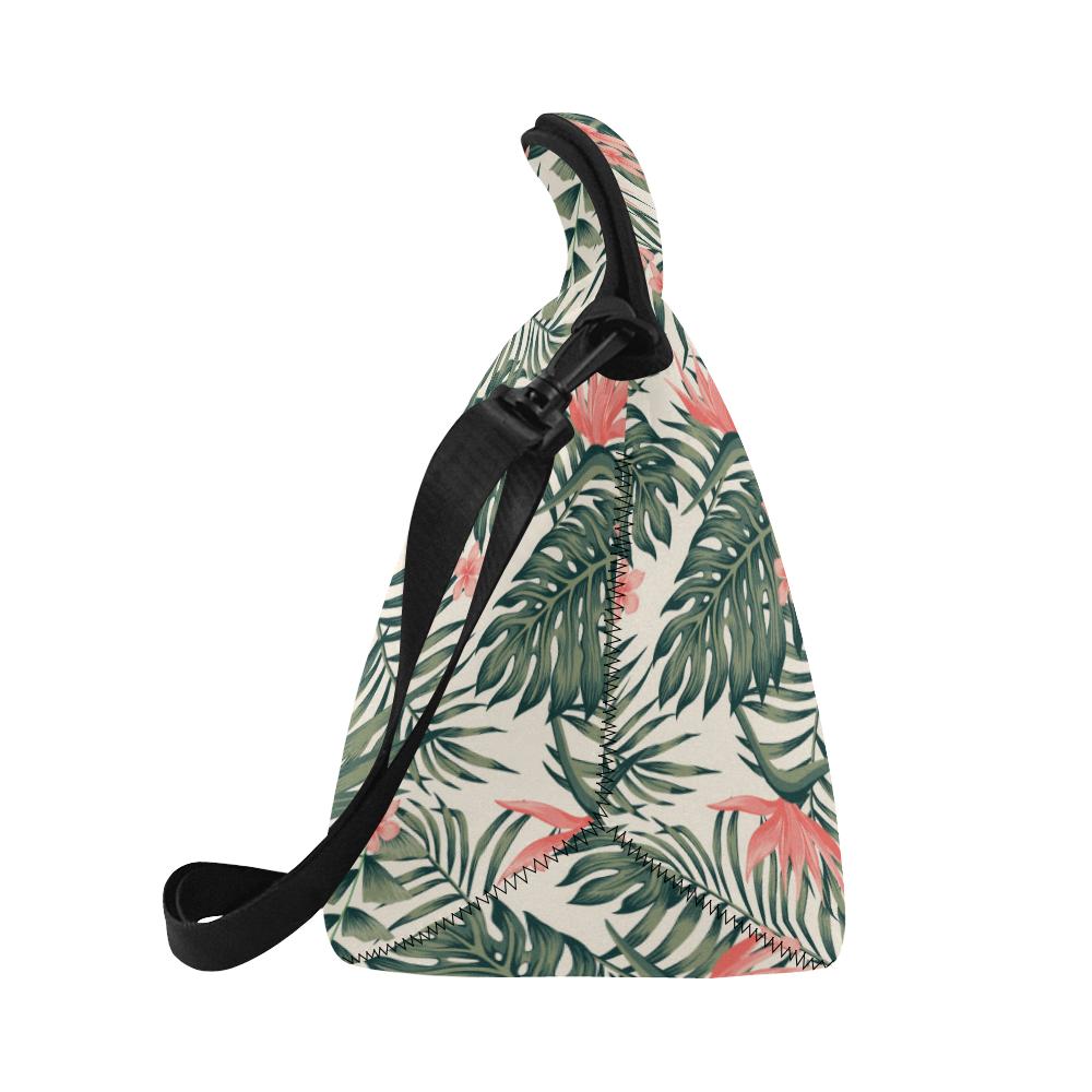 Tropical Flower Palm Leaves Neoprene Lunch Bag (Model 1669)(Large)-JTAMIGO.COM