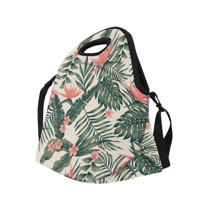 Tropical Flower Palm Leaves Neoprene Lunch Bag (Model 1669)(Large)-JTAMIGO.COM