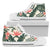 Tropical Flower Palm Leaves Women High Top Shoes