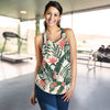 Tropical Flower Palm Leaves Women Racerback Tank Top