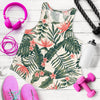 Tropical Flower Palm Leaves Women Racerback Tank Top