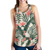 Tropical Flower Palm Leaves Women Racerback Tank Top