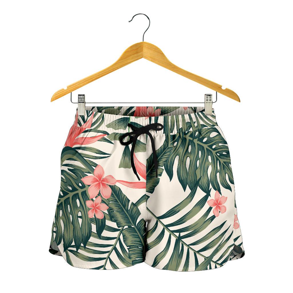 Tropical Flower Palm Leaves Women Shorts-JTAMIGO.COM