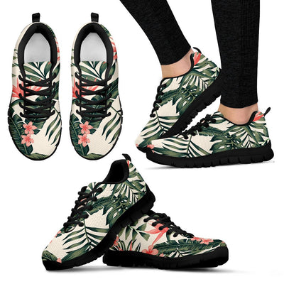Tropical Flower Palm Leaves Women Sneakers Shoes