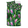 Tropical Flower Pink Heliconia Print Duvet Cover Bedding Set