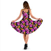 Tropical Flower Pink Hibiscus Print Sleeveless Dress