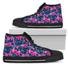 Tropical Flower Pink Themed Print Women High Top Shoes