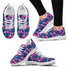Tropical Flower Pink Themed Print Women Sneakers Shoes