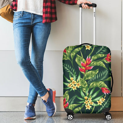 Tropical Flower Red Heliconia Print Luggage Cover Protector