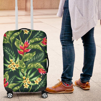 Tropical Flower Red Heliconia Print Luggage Cover Protector