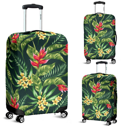 Tropical Flower Red Heliconia Print Luggage Cover Protector