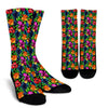 Tropical Folower Colorful Print Crew Socks