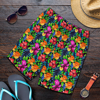 Tropical Folower Colorful Print Mens Shorts-JTAMIGO.COM