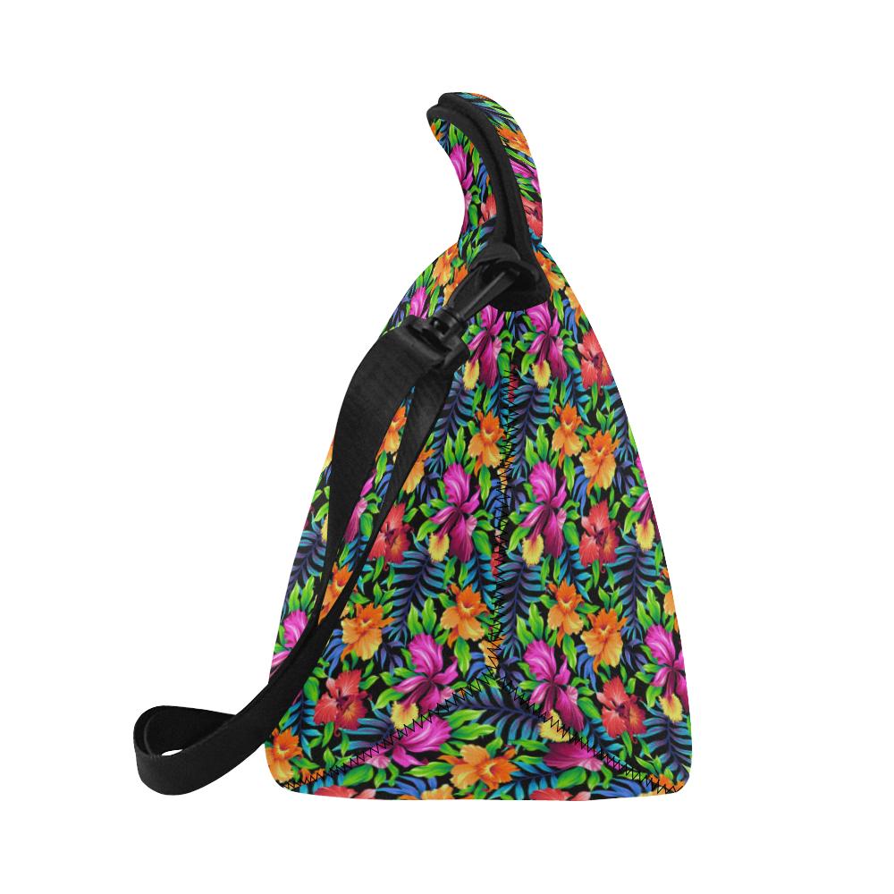 Tropical Folower Colorful Print Neoprene Lunch Bag (Model 1669)(Large)-JTAMIGO.COM