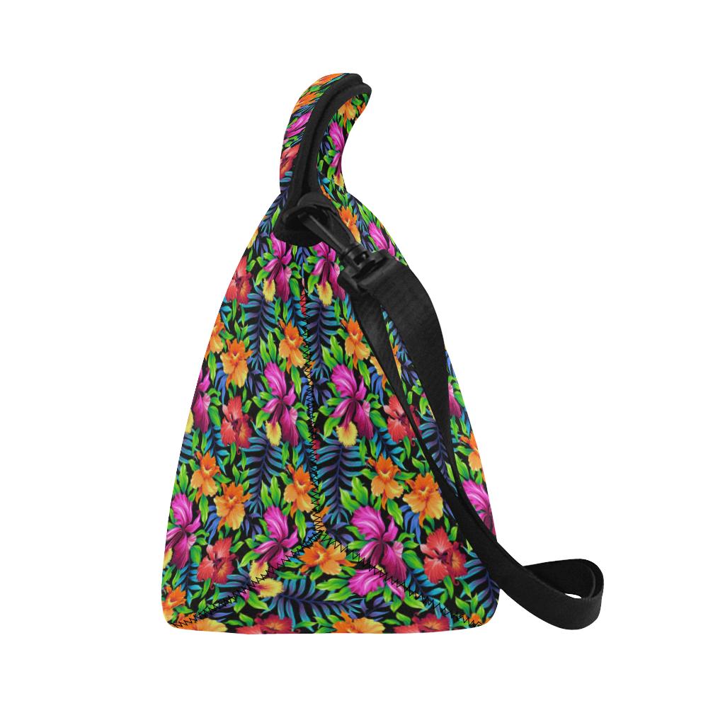 Tropical Folower Colorful Print Neoprene Lunch Bag (Model 1669)(Large)-JTAMIGO.COM