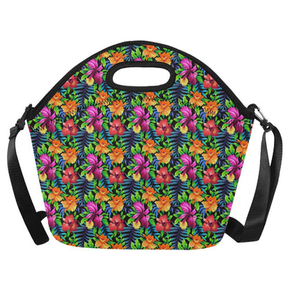 Tropical Folower Colorful Print Neoprene Lunch Bag (Model 1669)(Large)-JTAMIGO.COM