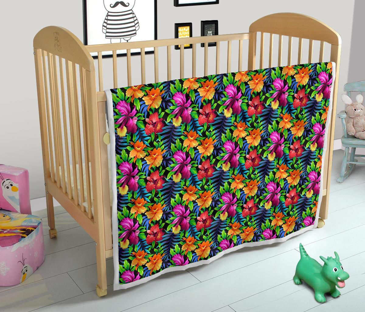 Tropical Folower Colorful Print Premium Quilt-JTAMIGO.COM