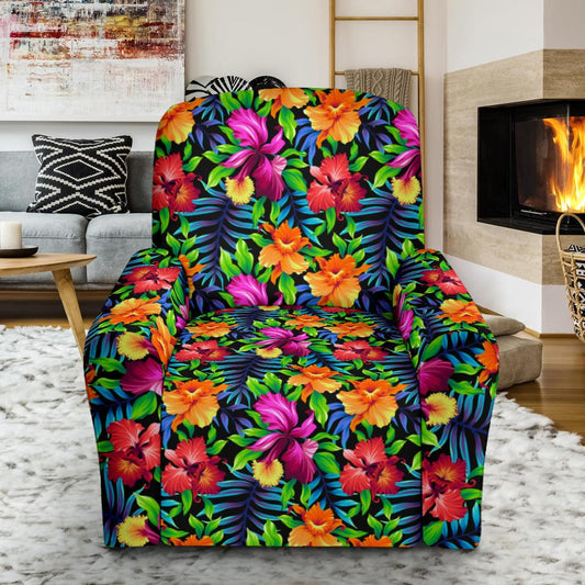 Tropical Folower Colorful Print Single Sofa Slipcover -JTAMIGO.COM