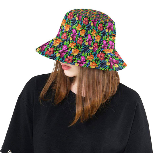 Tropical Folower Colorful Print Unisex Bucket Hat