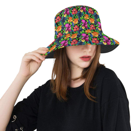 Tropical Folower Colorful Print Unisex Bucket Hat