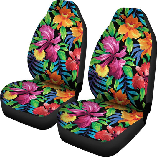 Tropical Folower Colorful Print Universal Fit Car Seat Covers