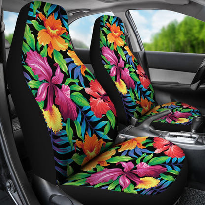 Tropical Folower Colorful Print Universal Fit Car Seat Covers