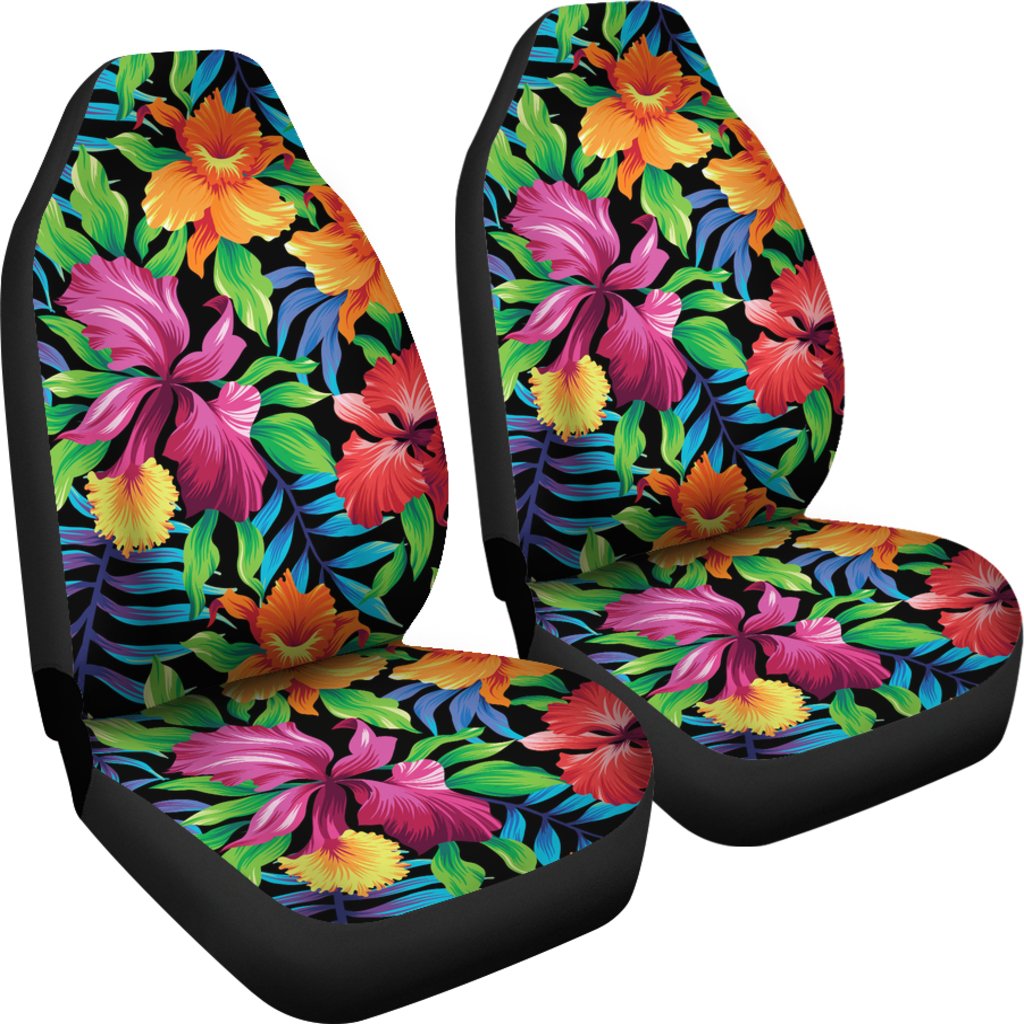 Tropical Folower Colorful Print Universal Fit Car Seat Covers