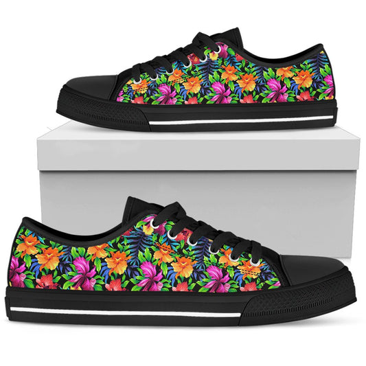 Tropical Folower Colorful Print Women Low Top Shoes-JTAMIGO.COM
