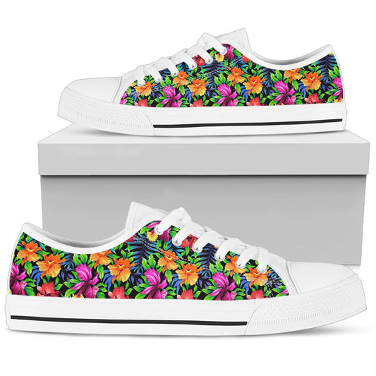 Tropical Folower Colorful Print Women Low Top Shoes-JTAMIGO.COM