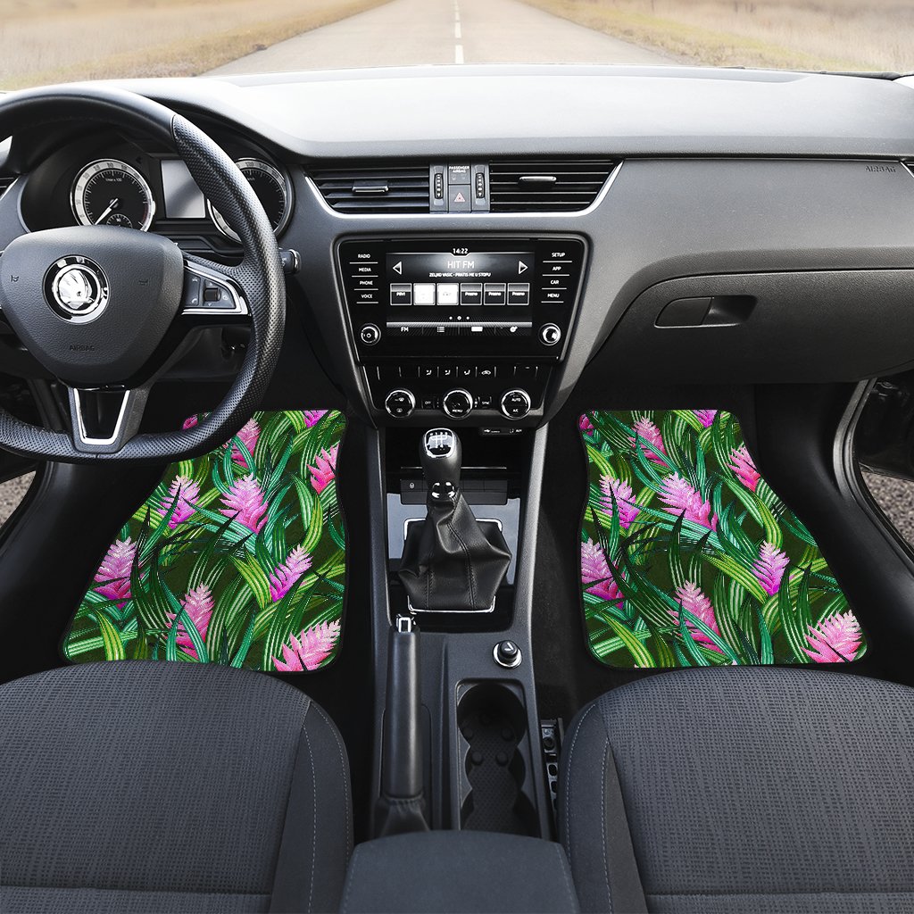 Tropical Folower Pink Heliconia Print Car Floor Mats