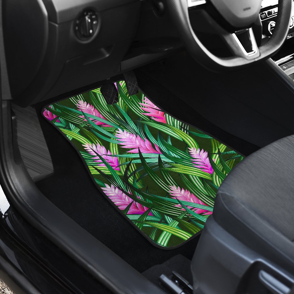 Tropical Folower Pink Heliconia Print Car Floor Mats