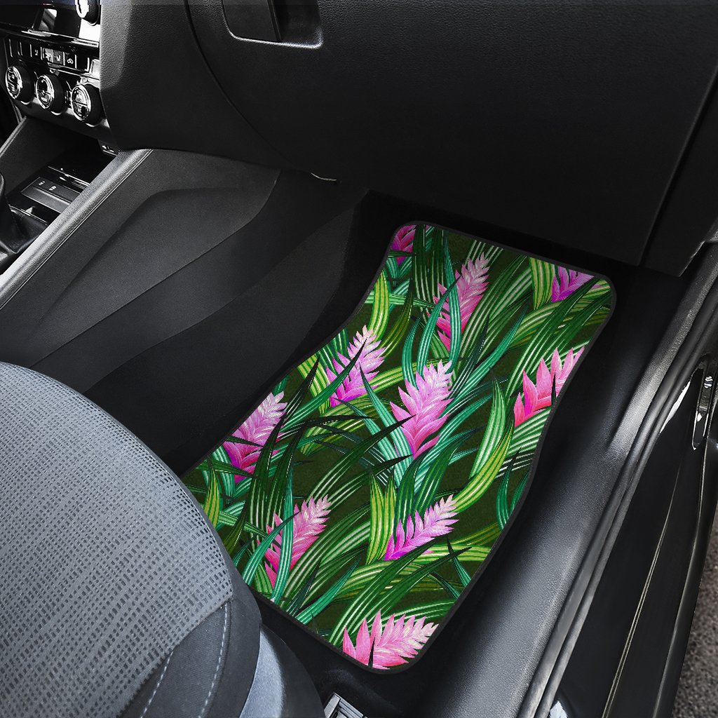 Tropical Folower Pink Heliconia Print Car Floor Mats