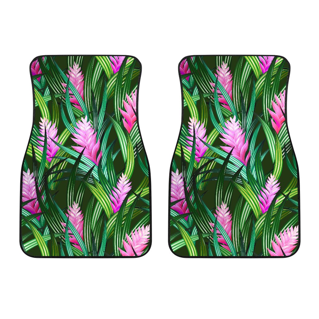 Tropical Folower Pink Heliconia Print Car Floor Mats