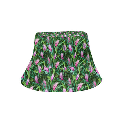Tropical Folower Pink Heliconia Print Unisex Bucket Hat