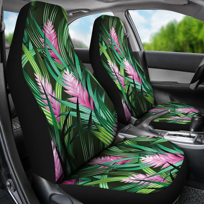 Tropical Folower Pink Heliconia Print Universal Fit Car Seat Covers