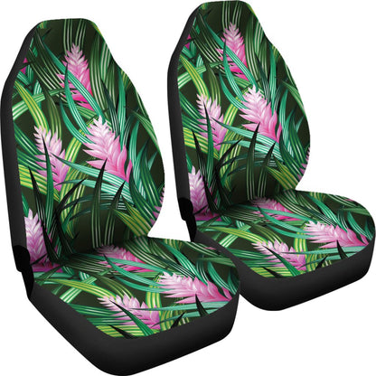 Tropical Folower Pink Heliconia Print Universal Fit Car Seat Covers