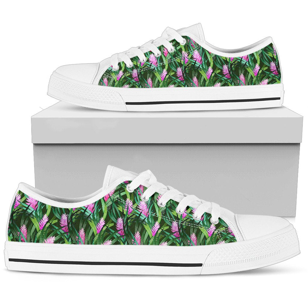 Tropical Folower Pink Heliconia Print Women Low Top Shoes-JTAMIGO.COM