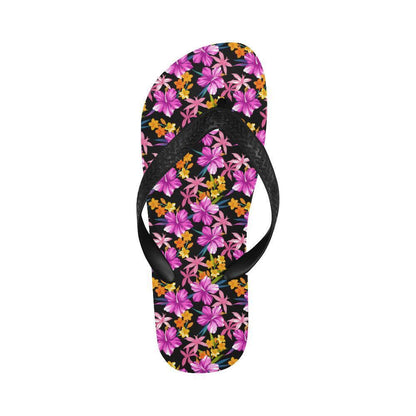 Tropical Folower Pink Hibiscus Print Flip Flops-JTAMIGO.COM
