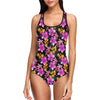 Tropical Folower Pink Hibiscus Print One Piece Swimsuit-JTAMIGO.COM