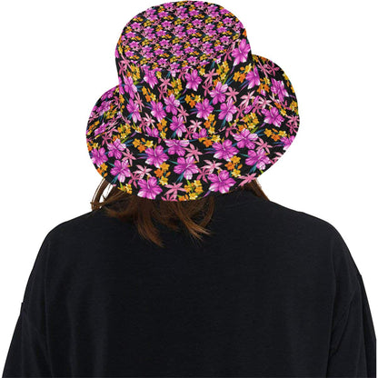 Tropical Folower Pink Hibiscus Print Unisex Bucket Hat