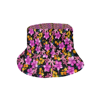 Tropical Folower Pink Hibiscus Print Unisex Bucket Hat